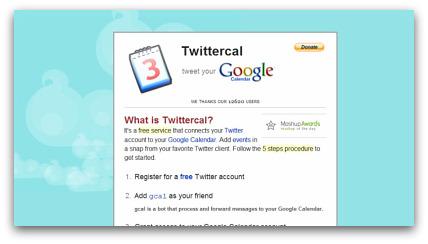 Twittercal tool