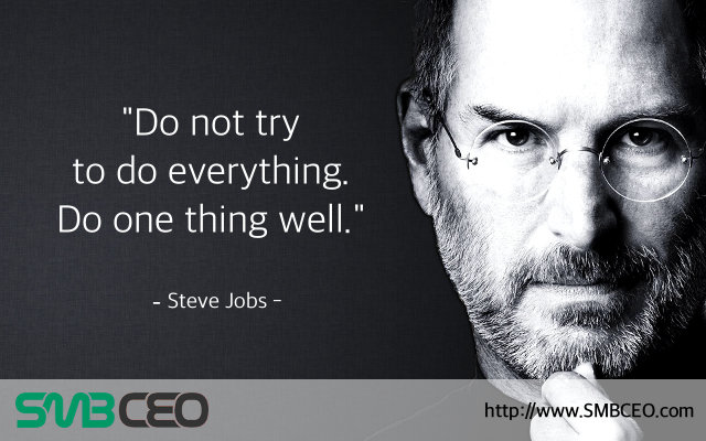 Steve Jobs quote on doing one thing well
