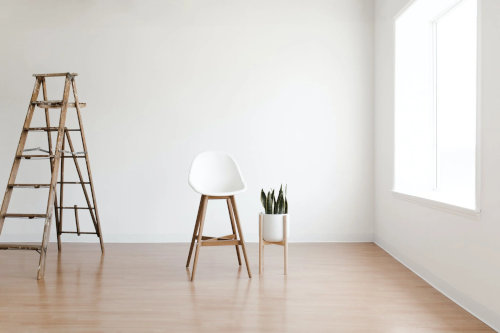 Oak flooring in a room