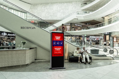 Digital signage located in a mall.