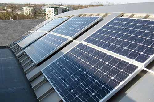 Solar panels on the roof