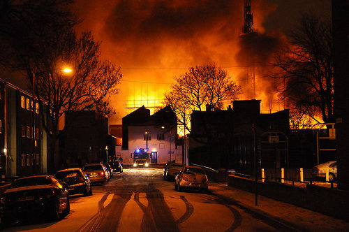 Building on fire