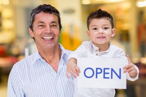 Father and son in a family business