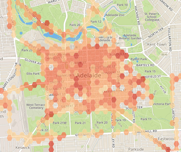 Wi-Fi map Adelaide, Australia