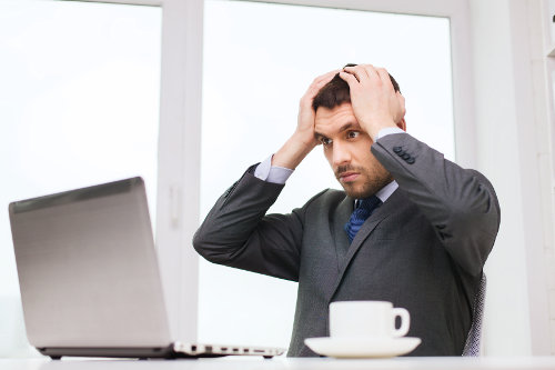 Overwhelmed entrepreneur