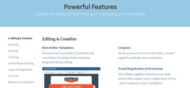 ConstantContact features