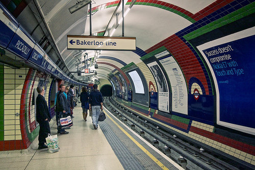 Ads in Piccadilly Circus Underground Station