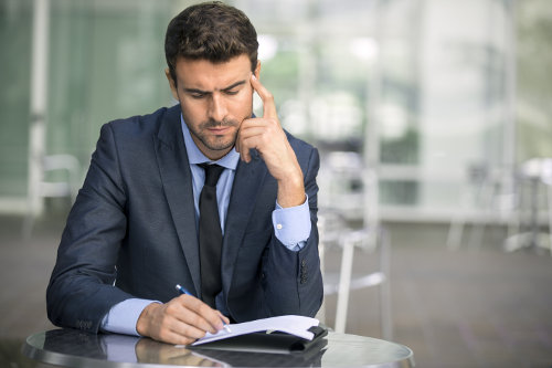 Businessman taking higher education