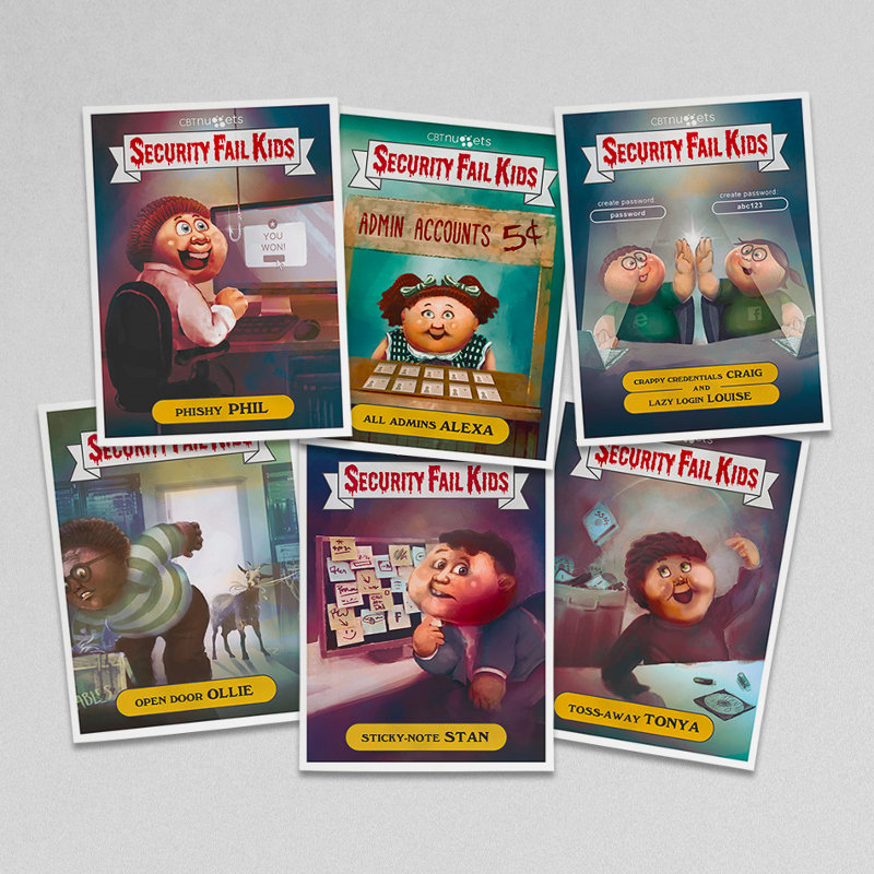 Security fail kids cards