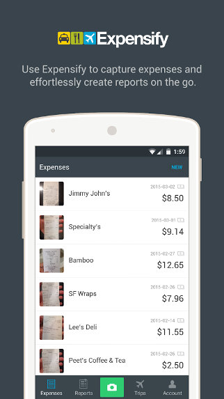 Expensify screenshot