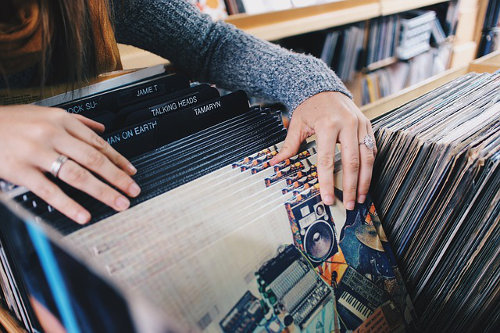 Vinyl records shopping