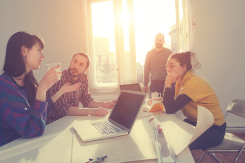 Remote business team