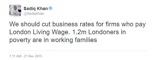 Sadiq Khan tweet
