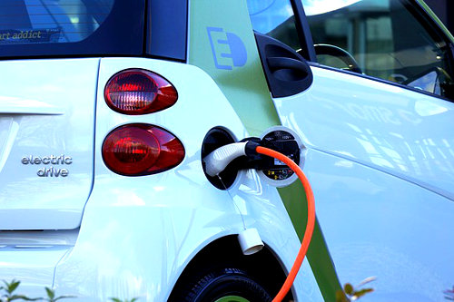 Electric car reduces carbon emission