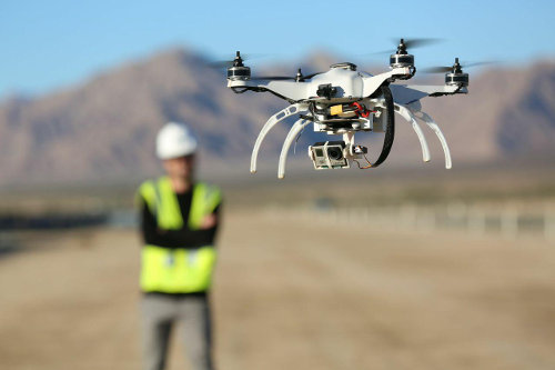 Drone in construction site