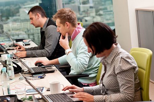 Employees working