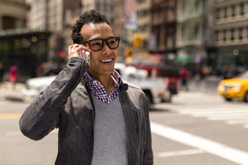 Entrepreneur using smartphone