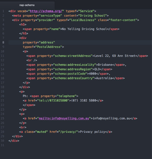 Schema example