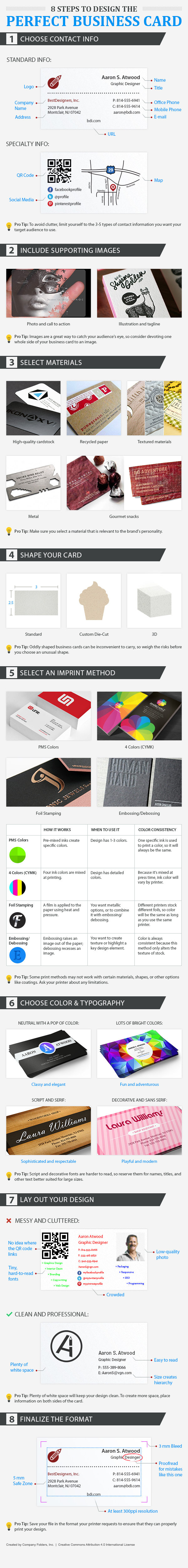 business card design tips infographic
