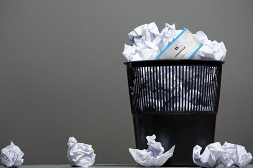 Business card garbage