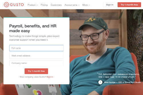 Gusto HR website