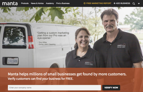 Manta homepage screenshot