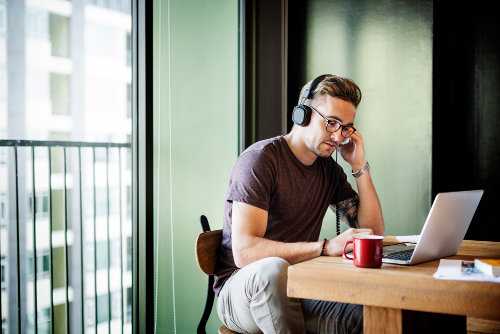 Transcriptionist doing financial transcription