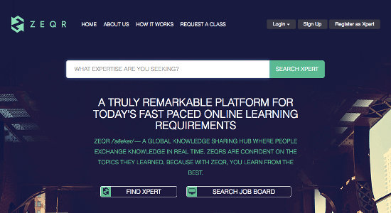 Zeqr website screenshot