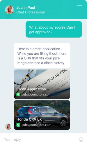 Gubagoo ChatSmart credit check