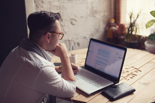 Busy entrepreneur solving problems