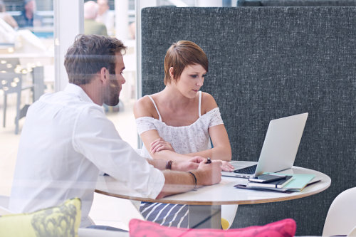 Comfortable meeting with a client