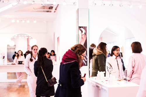 Shopping scene at a pop-up shop