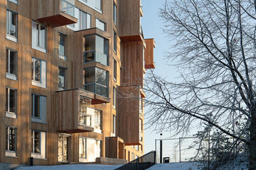 Wooden apartment block in Finland