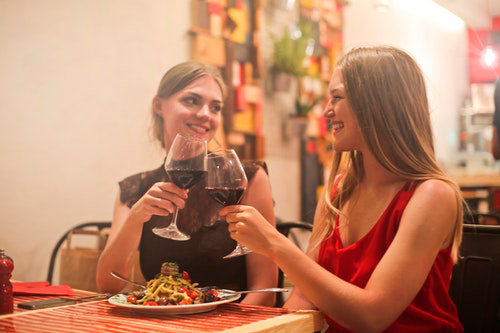 Young restaurant customers