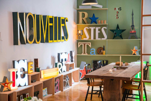 Wooden letters office decoration