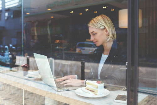 Business blogger blogging