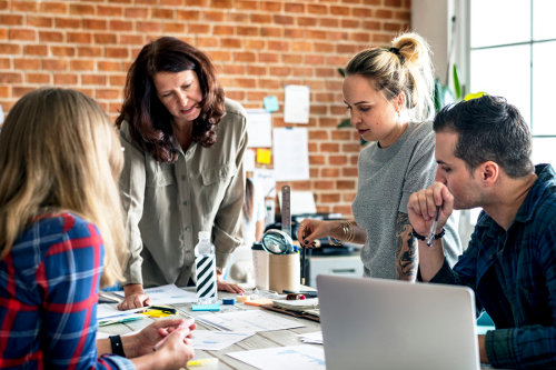 Busy business development team