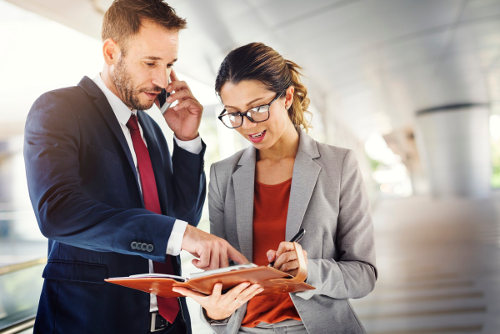 Professional business people working together