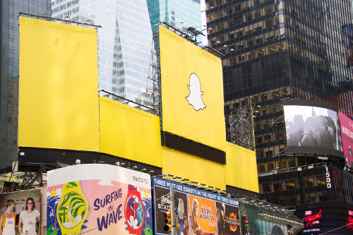 Snapchat ad at Times Square