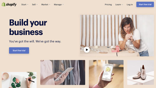 Shopify website screenshot