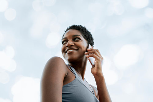 Woman with smartphone