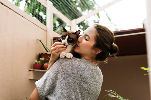 Cat and owner