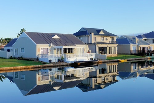 Beautiful houses on the river, perfect collateral for home equity loan.