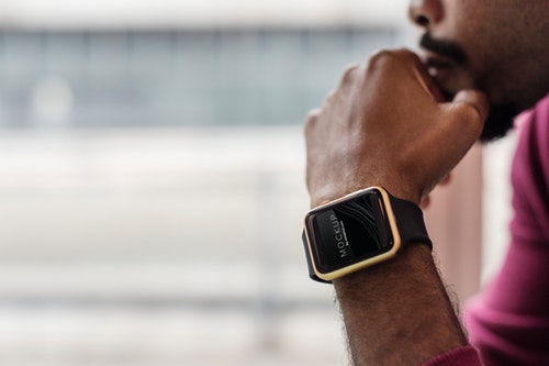 man showcasing smart watch