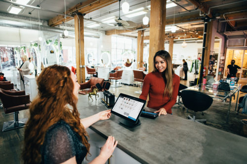 Salon business using POS system
