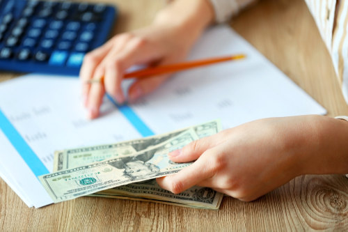 Business owner managing receivables