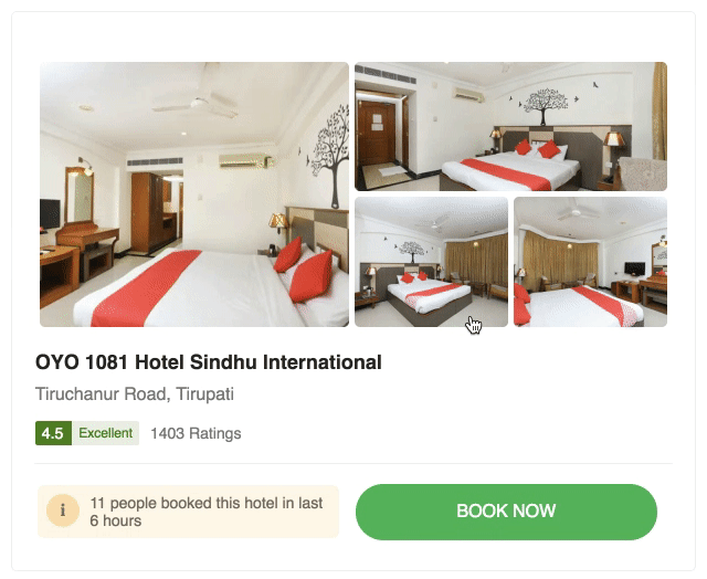 Interactive AMP email example - hotel booking