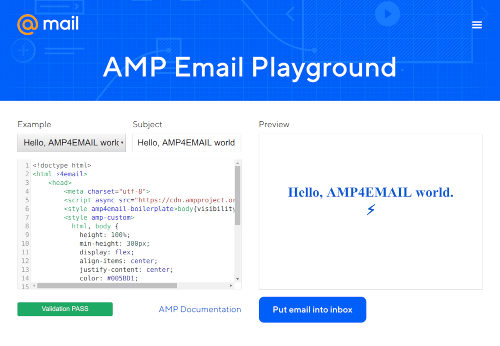 AMP email playground