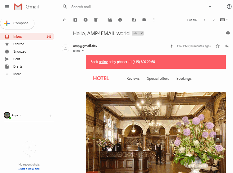 AMP email carousel