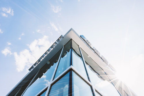 Virtual office in a building in commercial district